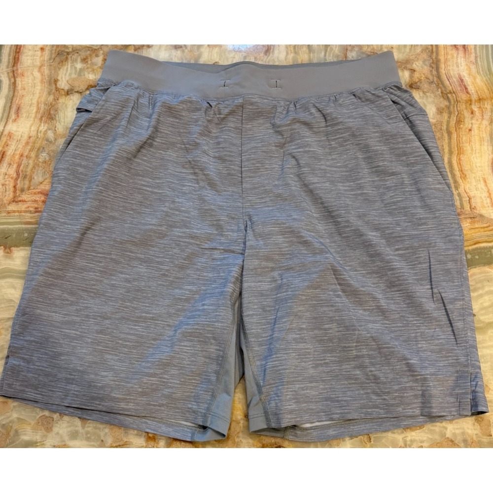 Lululemon Mens T.H.E. Shorts Heather Gray 9" Lined Drawstring Quick Drying L